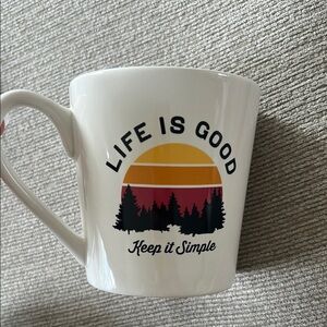 Life Is Good White and Black Dining Mugs